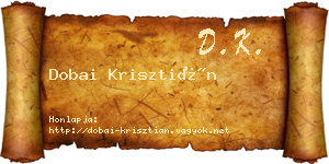 Dobai Krisztián névjegykártya